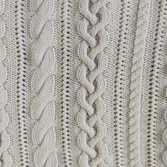 Lauren Ralph Lauren cable knit cotton 3/4 sleeves sweater sz PM - Picture 2 of 7